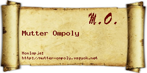 Mutter Ompoly névjegykártya